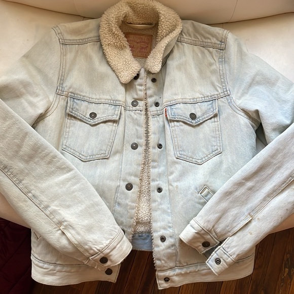 Levi’s Sherpa Denim Jacket Size S - Picture 5 of 8